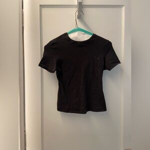 Skims black cotton stretch tee